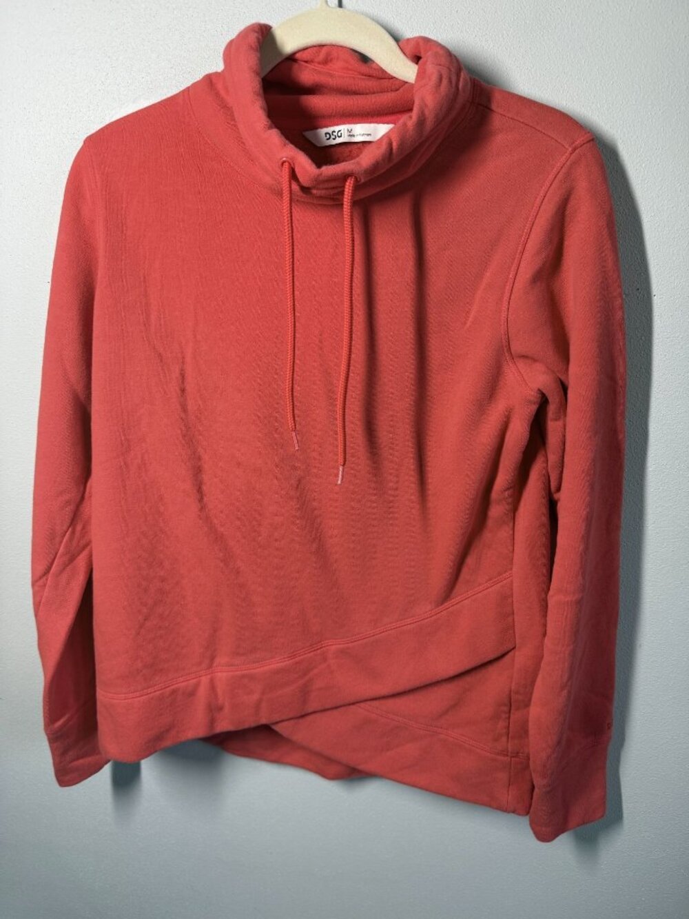 DSG Womens M Coral Cowl Neck Hoodie Pullover Cozy Athleisure Activewear Casual
